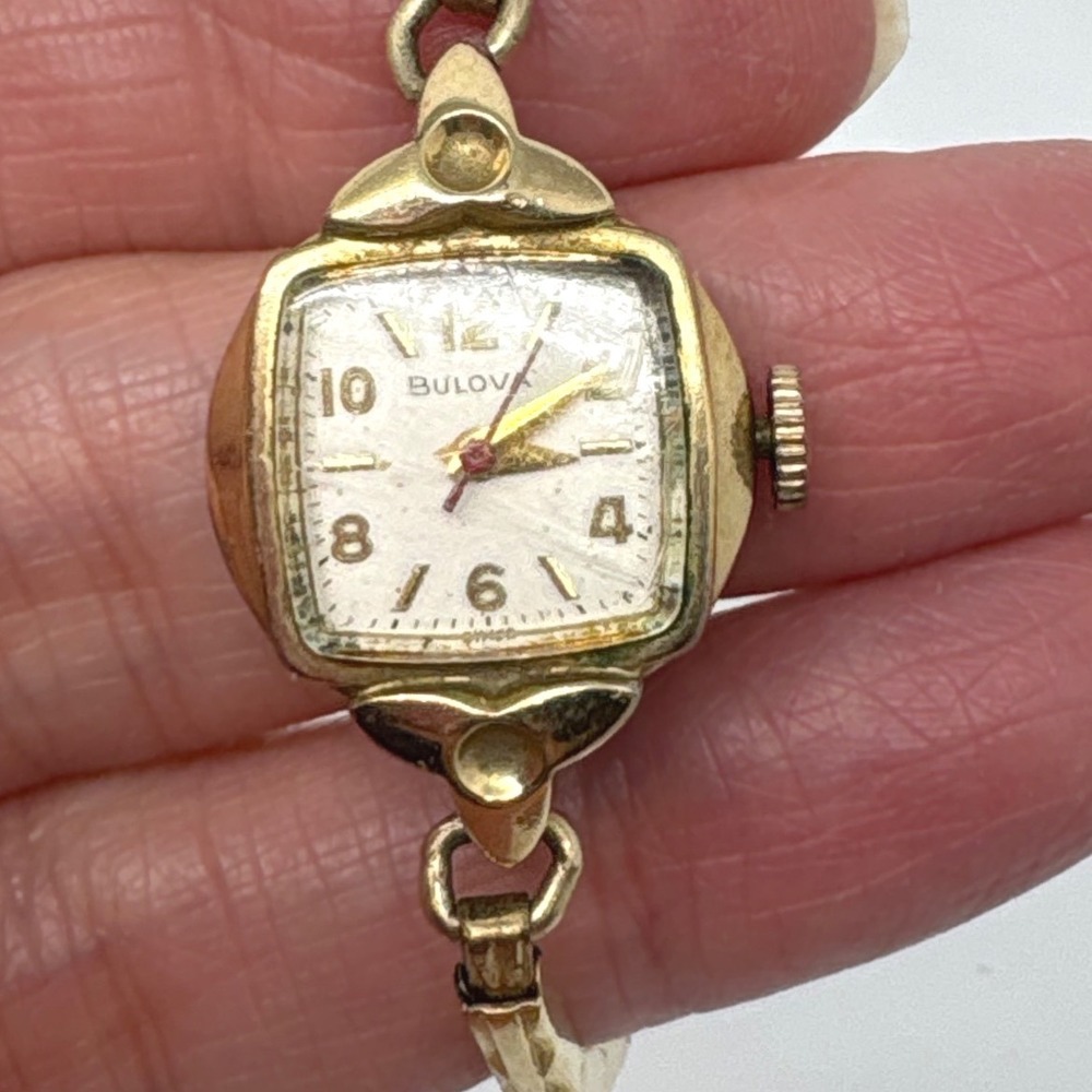 Bulova M5 Ladies Watch 10K RGP Bezel Stainless Steel Back Gold Tone '65 Untested